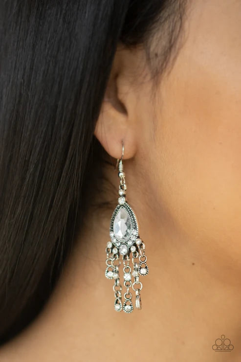 Paparazzi ♥ Bling Bliss - White ♥ Earrings