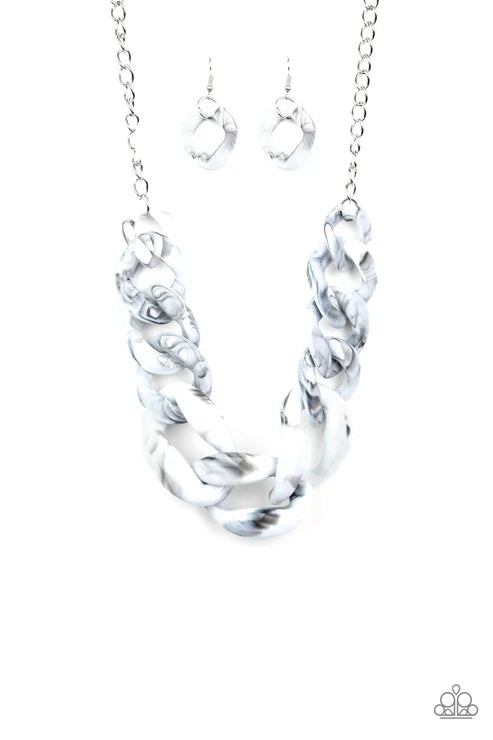 Paparazzi ♥ Red-HAUTE Mama - White ♥ Necklace