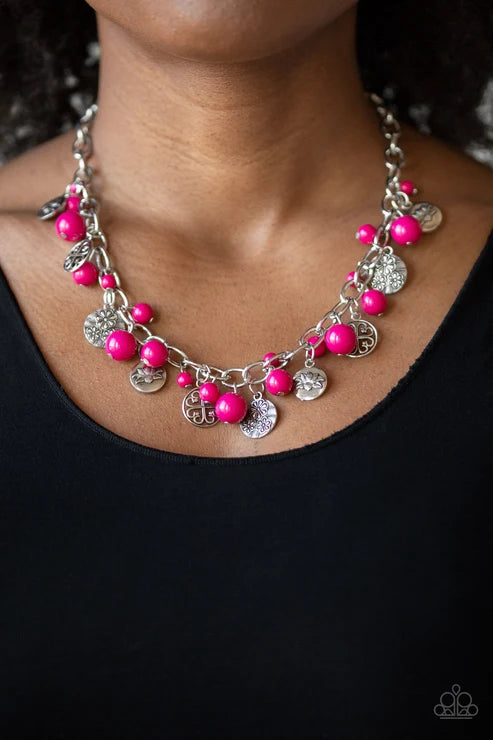 Paparazzi ♥ Guru Garden - Pink ♥ Necklace