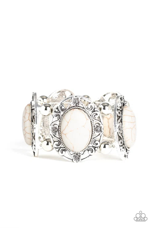 Paparazzi ♥ Rodeo Rancho - White ♥ Bracelet