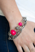 Paparazzi ♥ Mega Malibu - Pink ♥ Bracelet