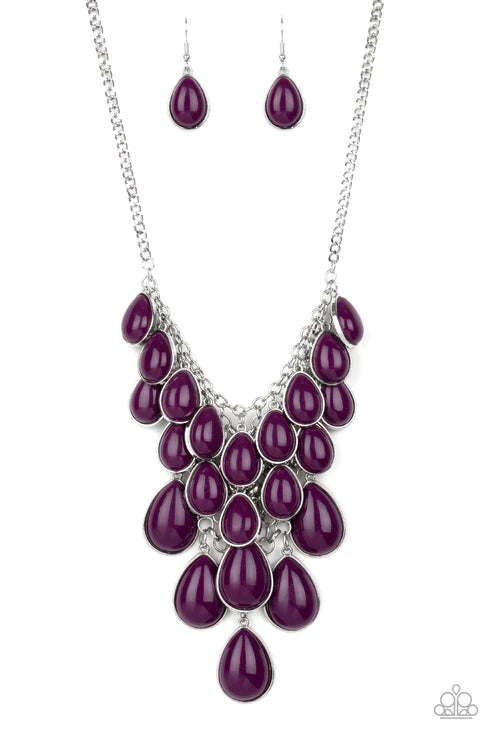 Paparazzi ♥ Shop Til You TEARDROP - Purple ♥ Necklace