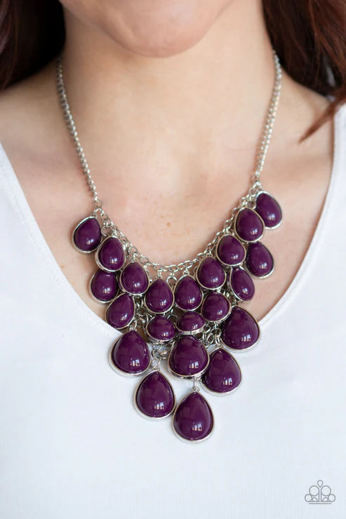 Paparazzi ♥ Shop Til You TEARDROP - Purple ♥ Necklace