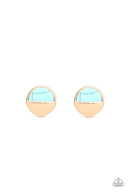 Paparazzi ♥ Marble Minimalist - Blue ♥ Post Earrings