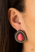 Paparazzi ♥ Beaded Blast - Pink ♥ Post Earrings