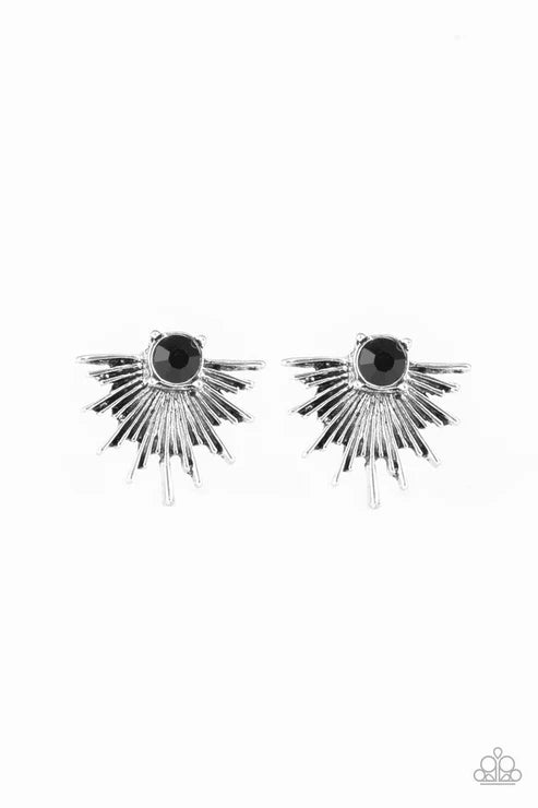 Paparazzi ♥ Starry Light - Black ♥ Post Earrings