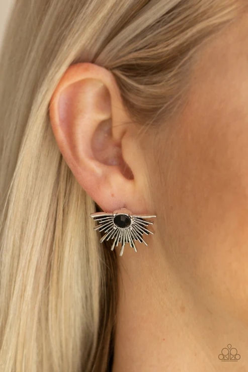 Paparazzi ♥ Starry Light - Black ♥ Post Earrings