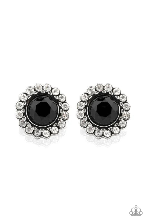 Paparazzi ♥ Floral Glow - Black ♥ Post Earrings