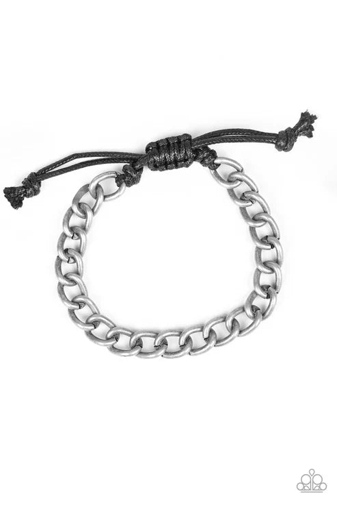 Paparazzi ♥ Sideline - Silver ♥ Mens Bracelet