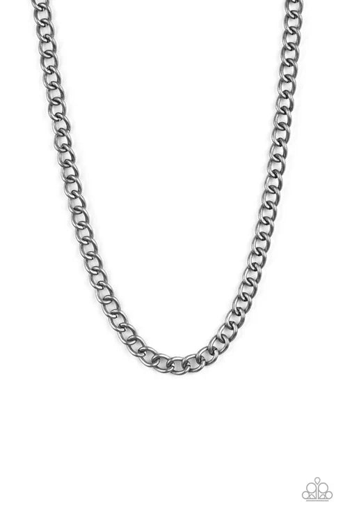 Paparazzi ♥ Full Court - Silver Necklace ♥ Mens Necklace