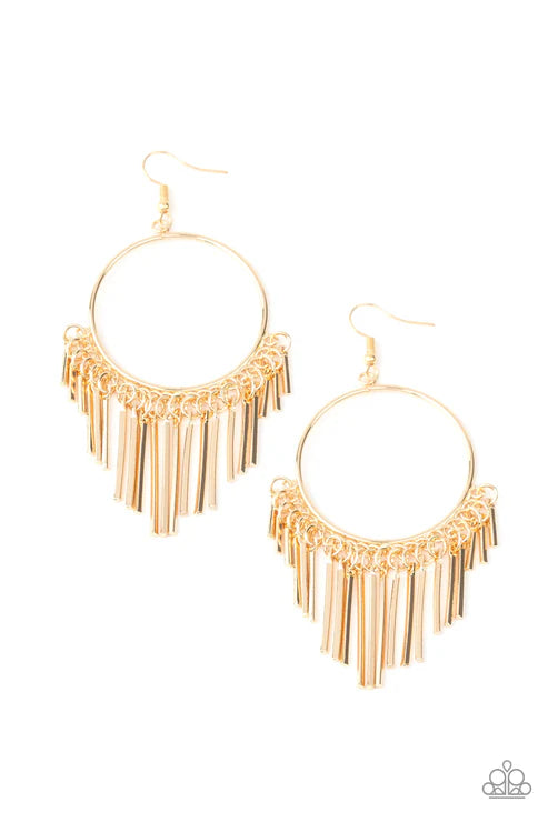 Paparazzi ♥ SOL Food - Gold ♥ Earrings