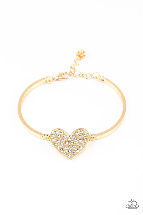 Paparazzi ♥ Heart-Stopping Shimmer - Gold ♥ Bracelet