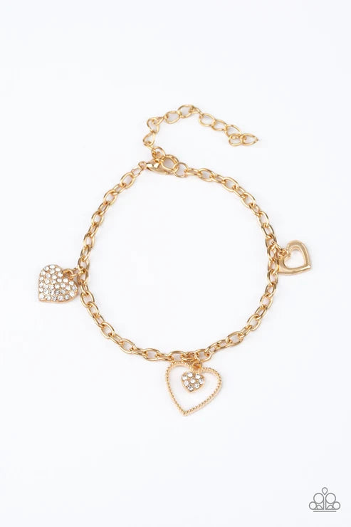 Paparazzi ♥ Hearts and Harps - Gold ♥ Bracelet