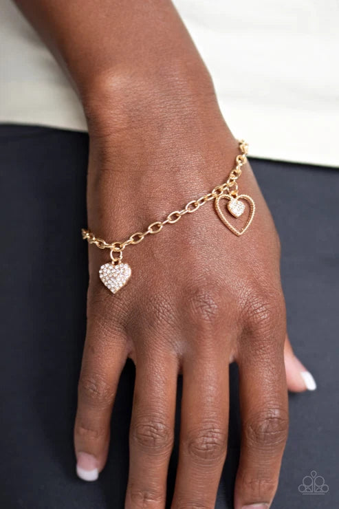 Paparazzi ♥ Hearts and Harps - Gold ♥ Bracelet