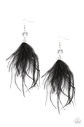 Paparazzi ♥ Feathered Flamboyance - Black ♥ Earrings