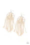 Paparazzi ♥ MACRAME, Myself, and I - White ♥ Earrings