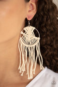 Paparazzi ♥ MACRAME, Myself, and I - White ♥ Earrings
