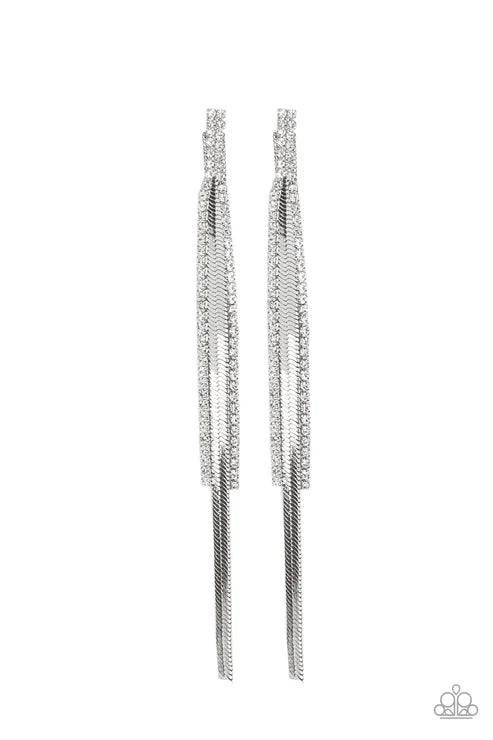 Paparazzi ♥ Flavor of the SLEEK - White ♥ Post Earrings