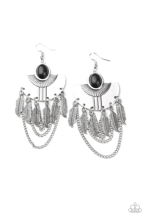 Paparazzi ♥ Sure Thing, Chief! - Black ♥ Earrings