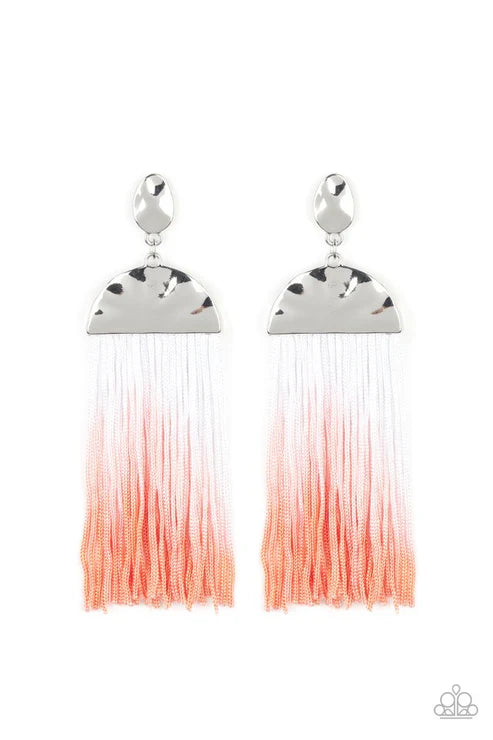Paparazzi ♥ Rope Them In - Orange ♥ Post Earrings