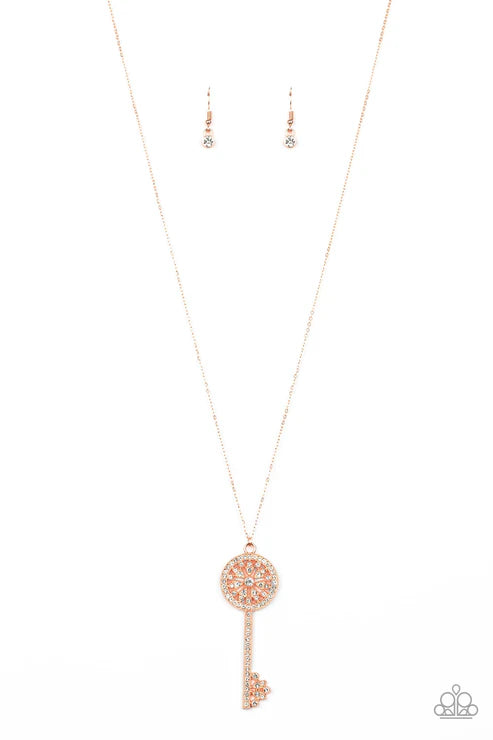 Paparazzi ♥ Keeping Secrets - Copper ♥ Necklace