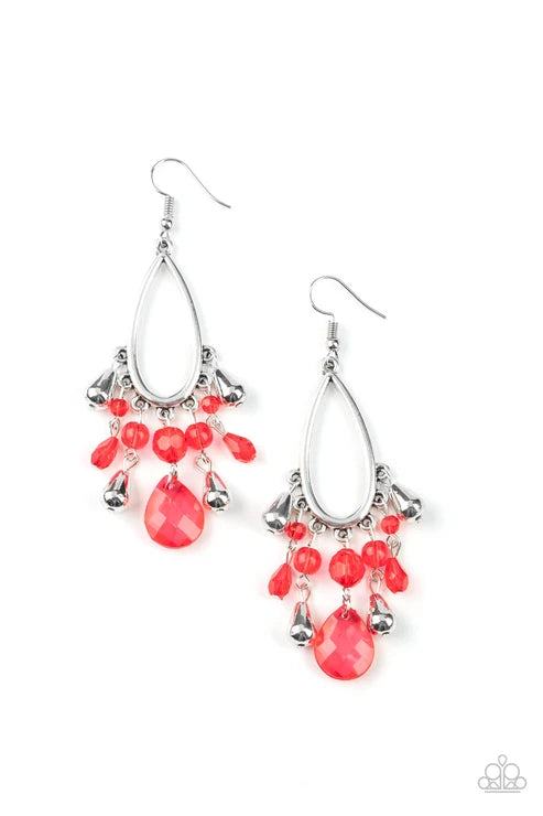 Paparazzi ♥ Summer Catch - Red ♥ Earrings