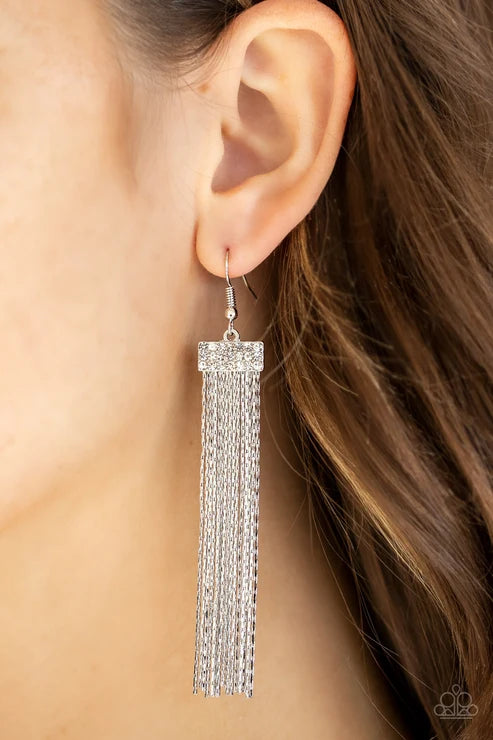 Paparazzi ♥ Twinkling Tapestry - White ♥ Earrings
