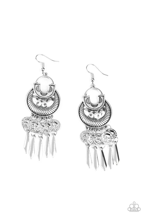 Paparazzi ♥ Give Me Liberty - Silver ♥ Earrings