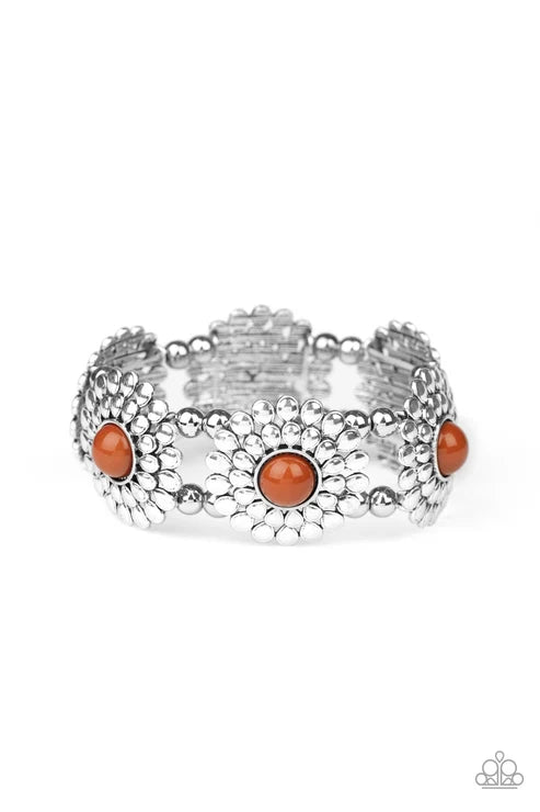 Paparazzi ♥ Bountiful Blossoms - Brown ♥ Bracelet