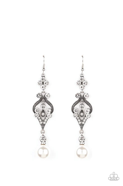 Paparazzi ♥ Elegantly Extravagant - White ♥ Earrings