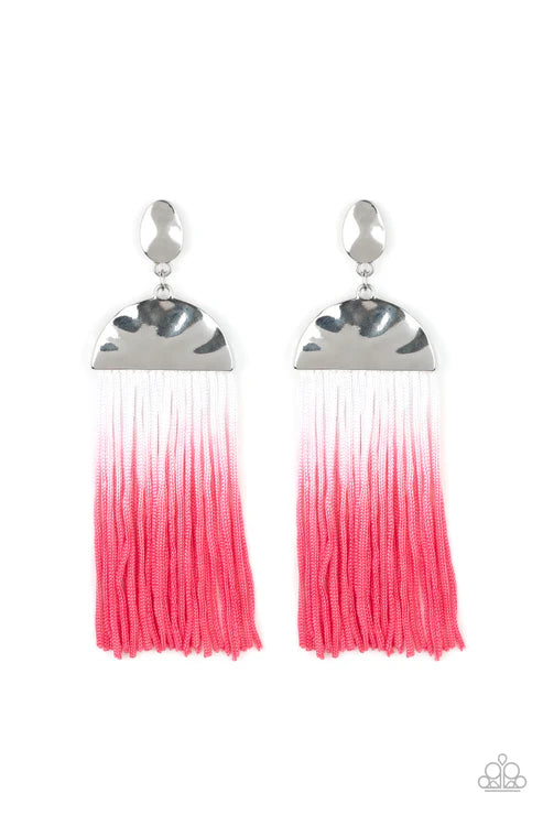 Paparazzi ♥ Rope Them In - Pink ♥ Post Earrings