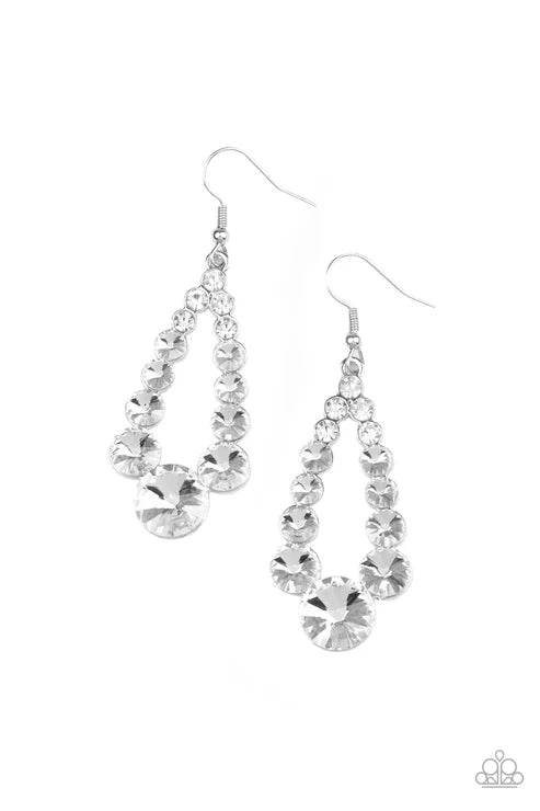 Paparazzi ♥ Here GLOWS Nothing! - White ♥ Earrings
