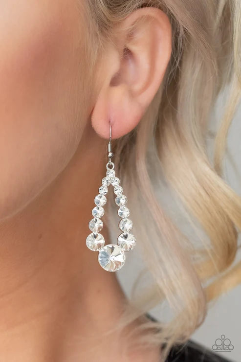 Paparazzi ♥ Here GLOWS Nothing! - White ♥ Earrings