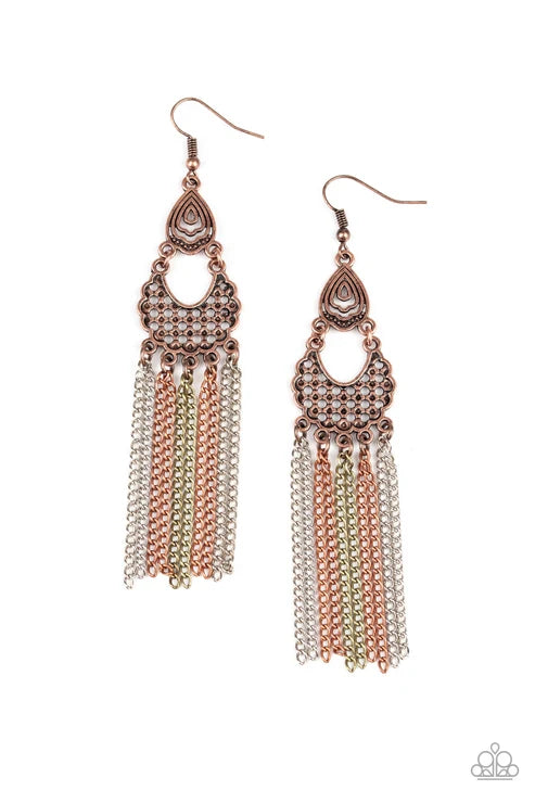 Paparazzi ♥ Insane Chain - Multi ♥ Earrings