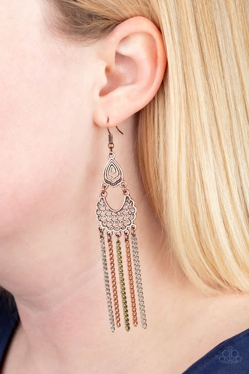 Paparazzi ♥ Insane Chain - Multi ♥ Earrings