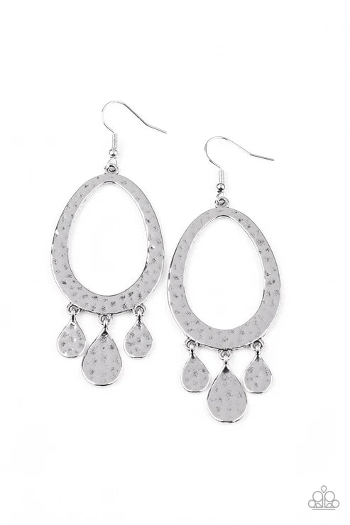 Paparazzi ♥ Taboo Trinket - Silver ♥ Earrings