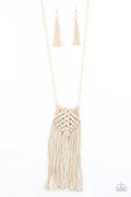 Paparazzi ♥ Macrame Mantra - White ♥ Necklace
