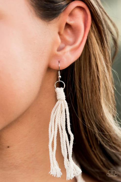 Paparazzi ♥ Macrame Mantra - White ♥ Necklace