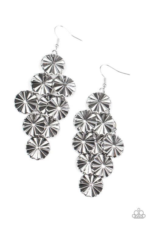 Paparazzi ♥ Star Spangled Shine - Silver ♥ Earrings
