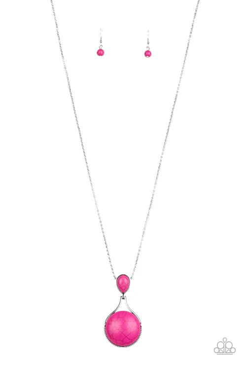 Paparazzi ♥ Desert Pools - Pink ♥ Necklace