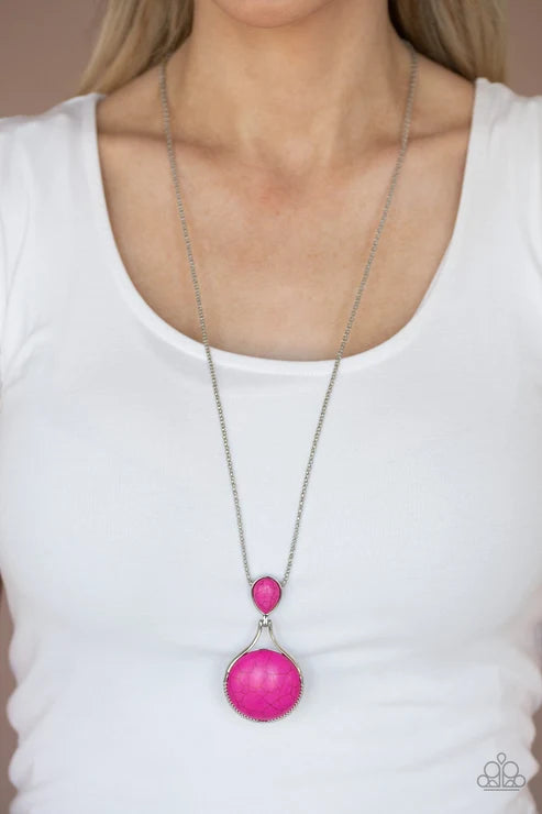 Paparazzi ♥ Desert Pools - Pink ♥ Necklace