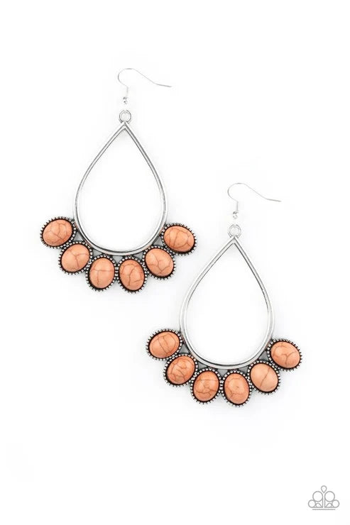 Paparazzi ♥ Stone Sky - Brown ♥ Earrings