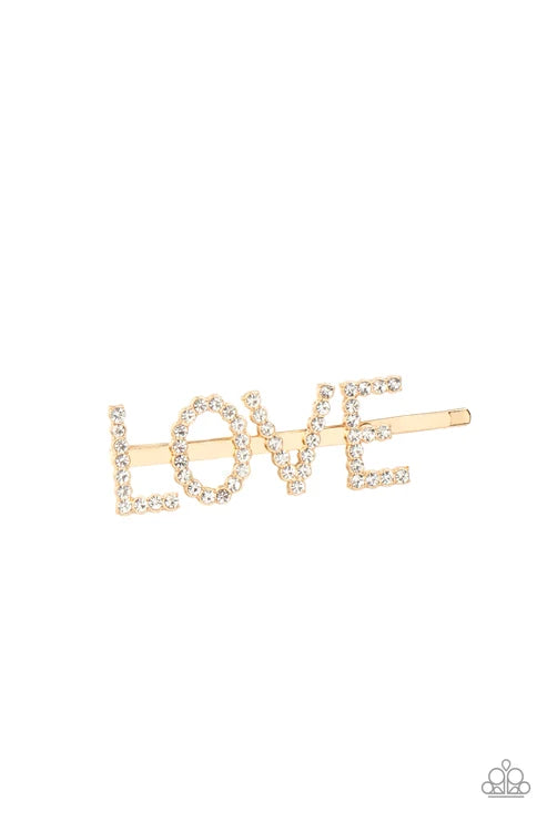 Paparazzi ♥ All You Need Is Love - Gold ♥ Hair Clip