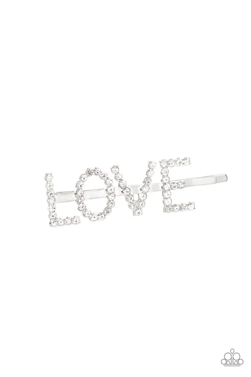 Paparazzi ♥ All You Need Is Love - White ♥ Hair Clip