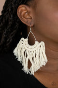Paparazzi ♥ Wanna Piece Of MACRAME? - White ♥ Earrings