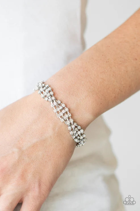 Paparazzi ♥ Twists and Turns - White ♥ Bracelet