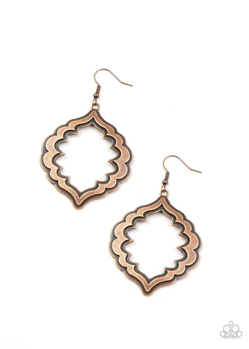 Paparazzi ♥ Taj Mahal Majesty - Copper ♥ Earrings