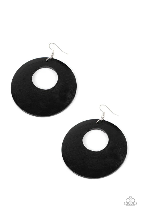Paparazzi ♥ Island Hop - Black ♥ Earrings