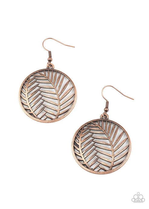 Paparazzi ♥ Palm Perfection - Copper ♥ Earrings