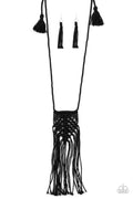 Paparazzi ♥ Macrame Mantra - Black ♥ Necklace